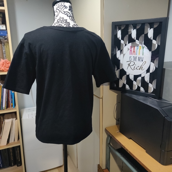 EUC Bluenotes V-Neck Choker "Free Spirit" Boxy Tee - M - Picture 2 of 3